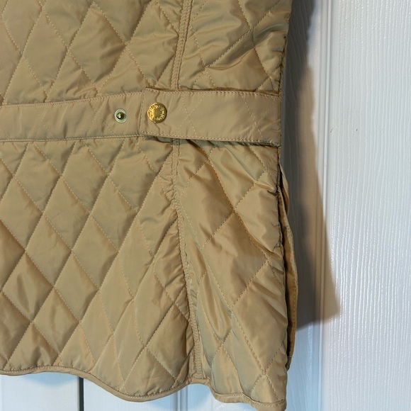 Lily Pulitzer Quilted Vest Small Tan Button Up Zipper Multiple Pockets - Picture 7 of 16